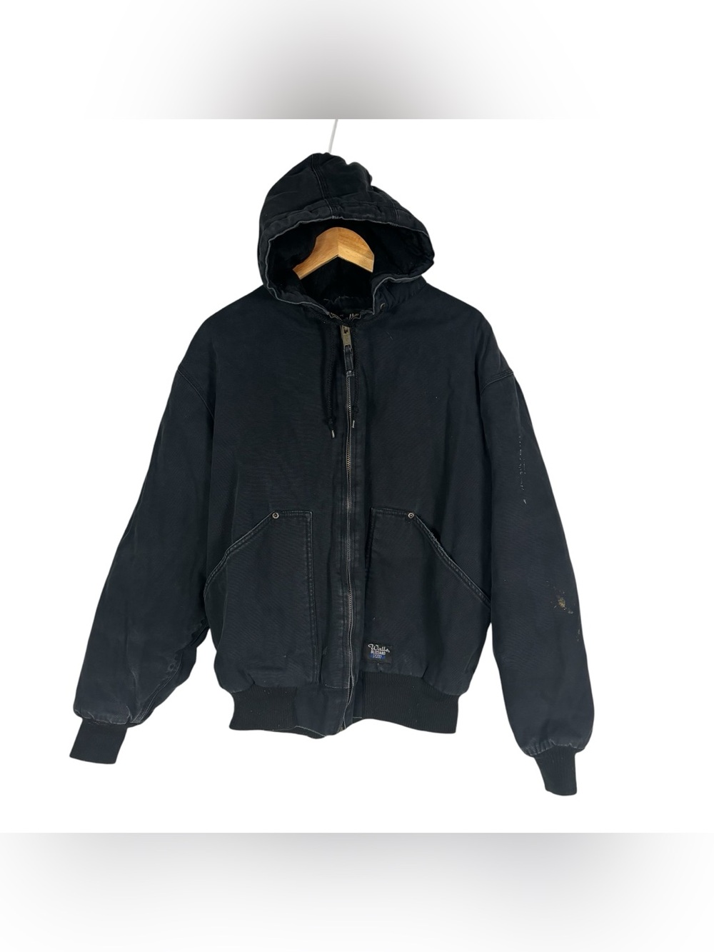 Walls Blizzard Pruf Bomber Jacket Heavyweight Canvas Hooded Distressed Men's XL